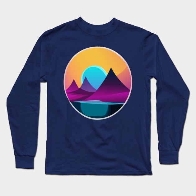 neon dreamscape Long Sleeve T-Shirt by goingplaces